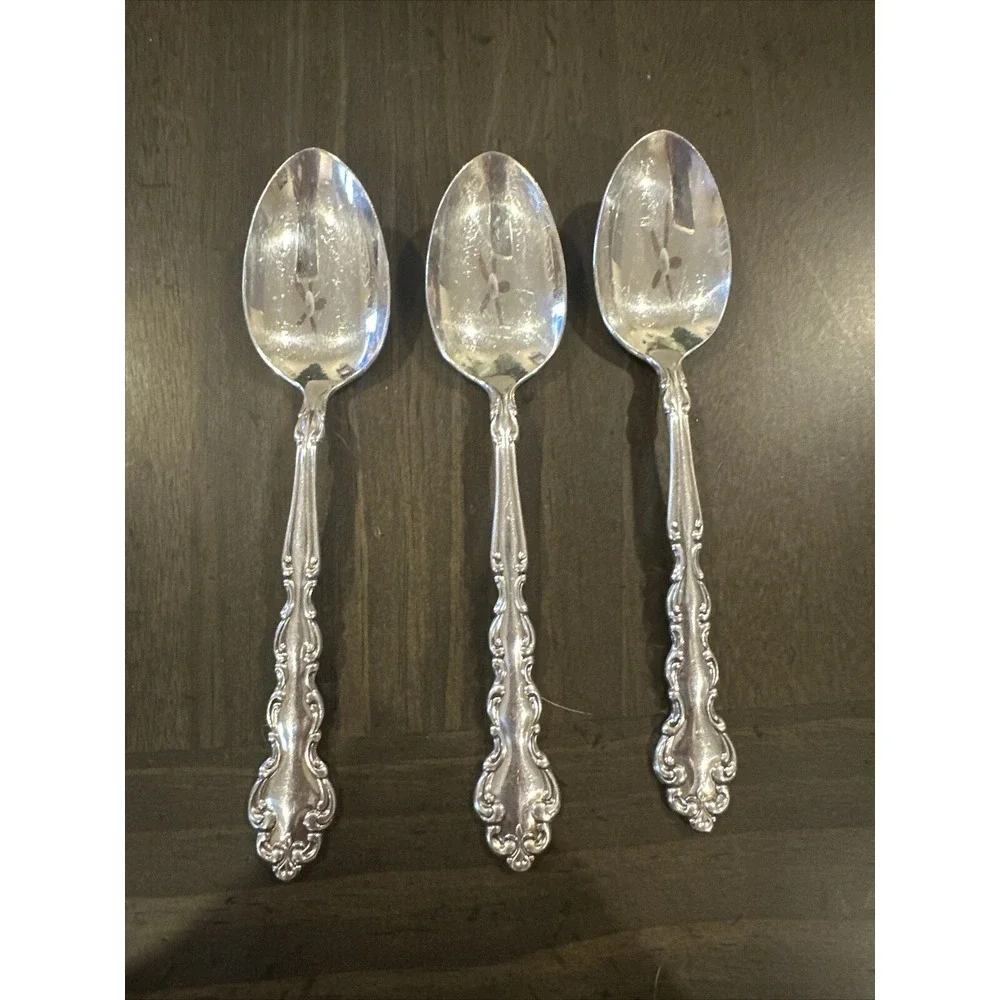 3 Pcs Oneida‎ Community Modern Baroque Silverplate teaspoons